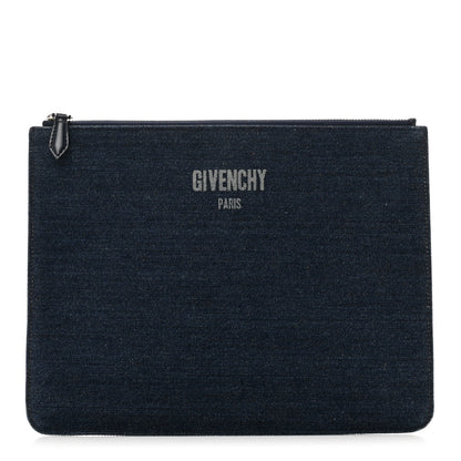 Givenchy Denim Logo Zip Pouch Blue 1 of 9