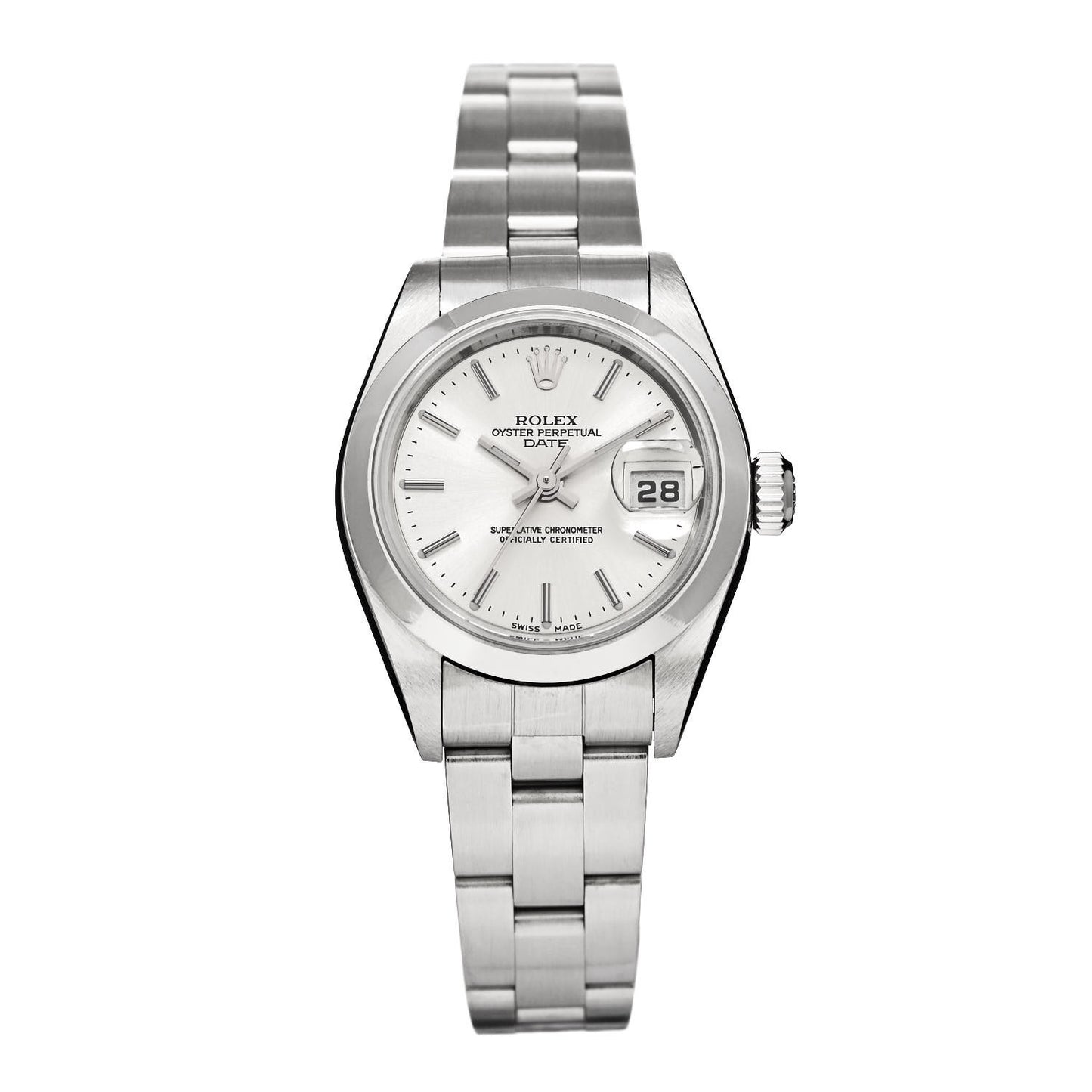 Stainless Steel 26mm Oyster Perpetual Date Watch Silver 79160