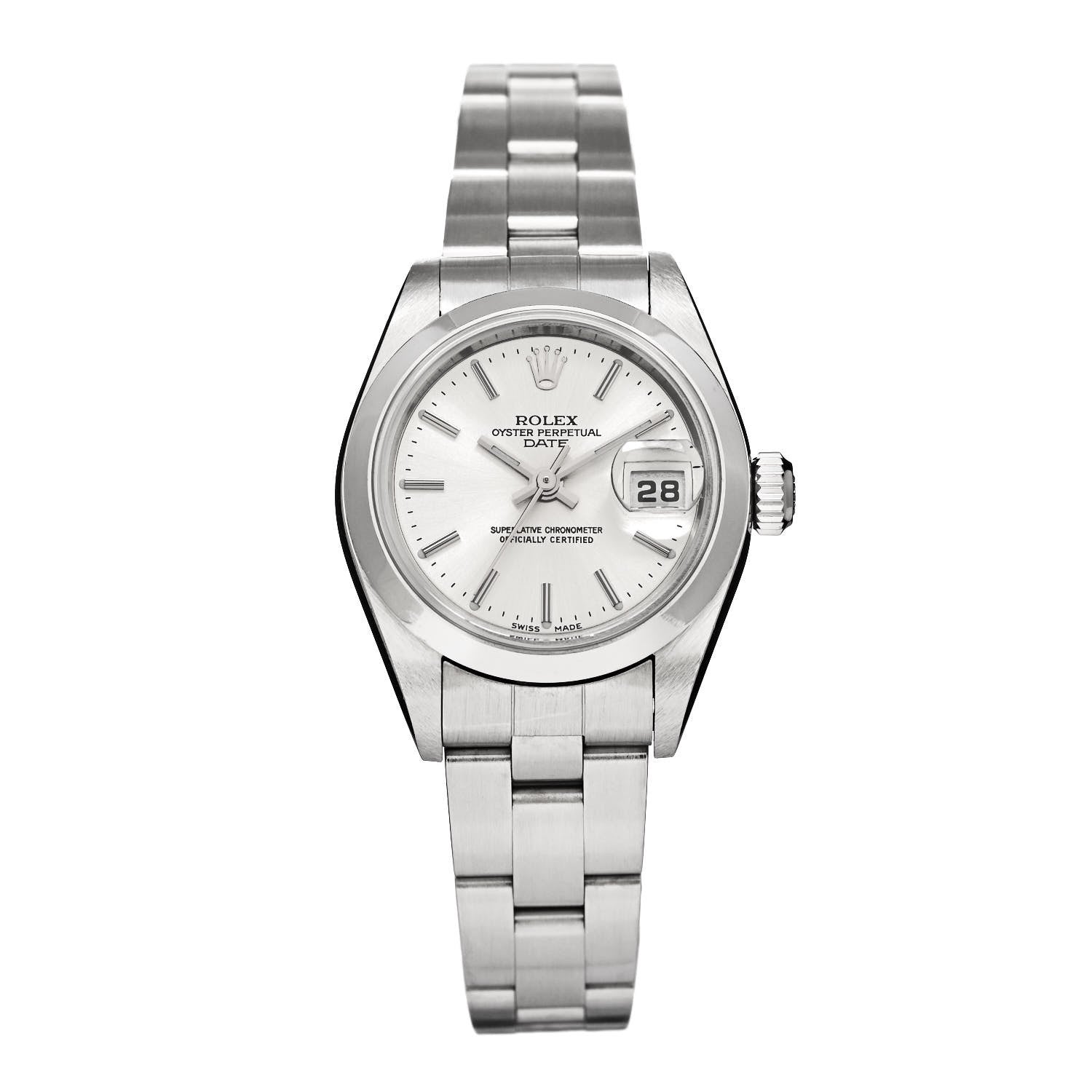 Rolex Stainless Steel 26mm Oyster Perpetual Date Watch Silver 79160 1 of 5