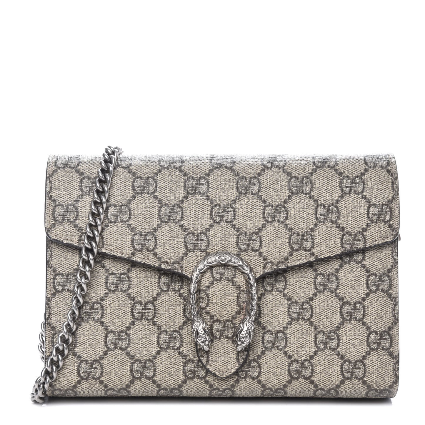 GG Supreme Monogram Mini Dionysus Chain Wallet Beige Taupe