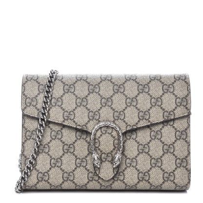 Gucci GG Supreme Monogram Mini Dionysus Chain Wallet Beige Taupe 1 of 13
