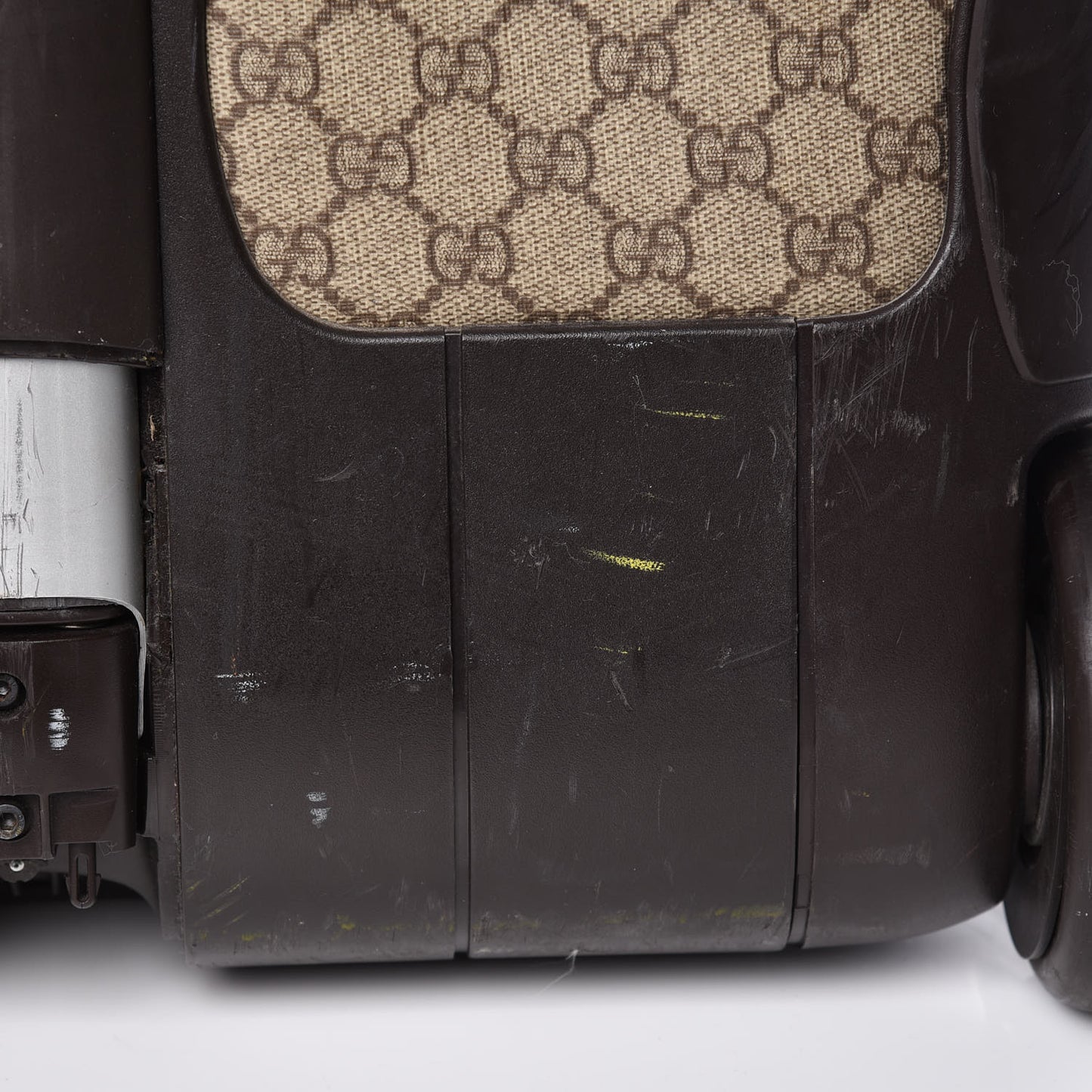 GG Plus Monogram Trolley Suitcase Dark Brown