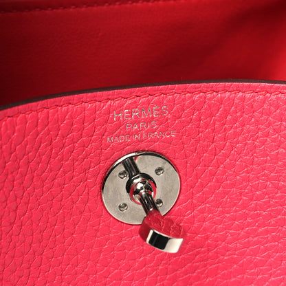 Hermes Taurillon Clemence Mini Lindy 20 Rose Extreme 6 of 11