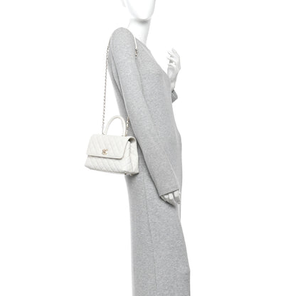Chanel Caviar Quilted Mini Coco Handle Flap White 2 of 10