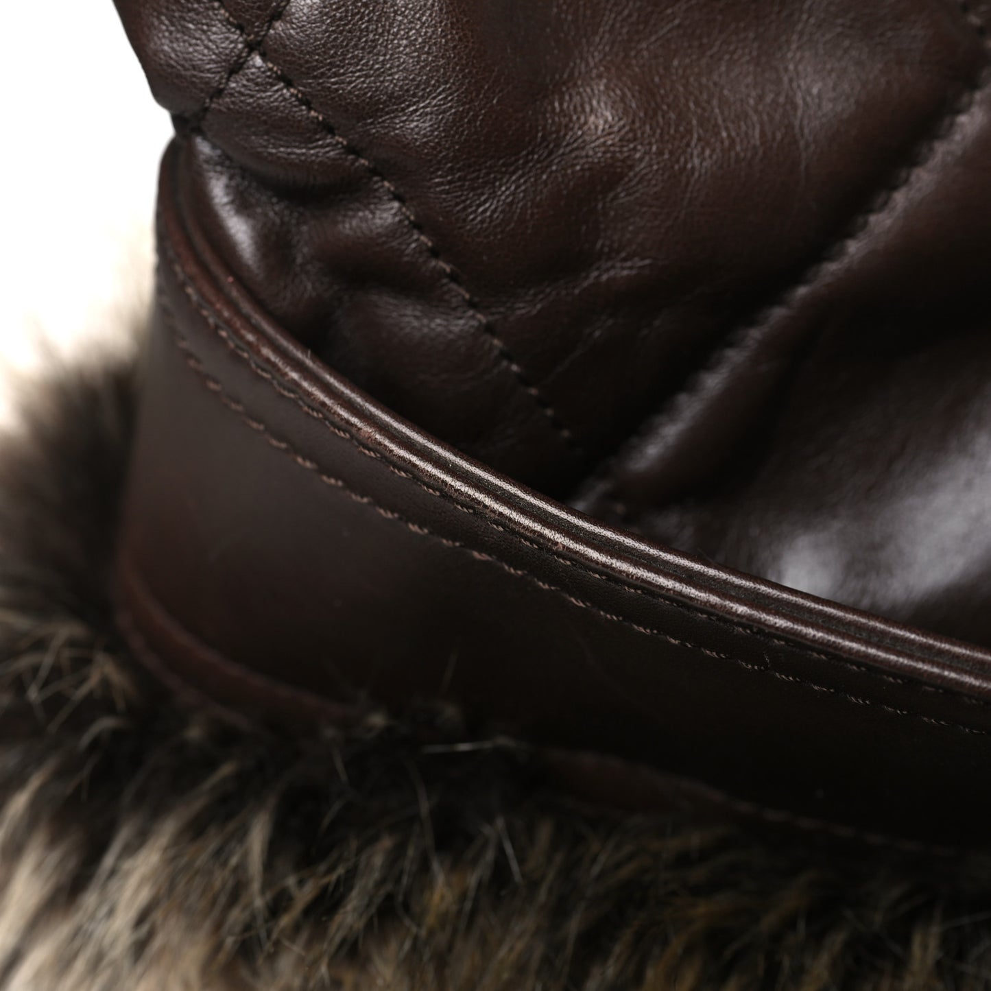 Calfskin Fantasy Fur Shopper Tote Brown
