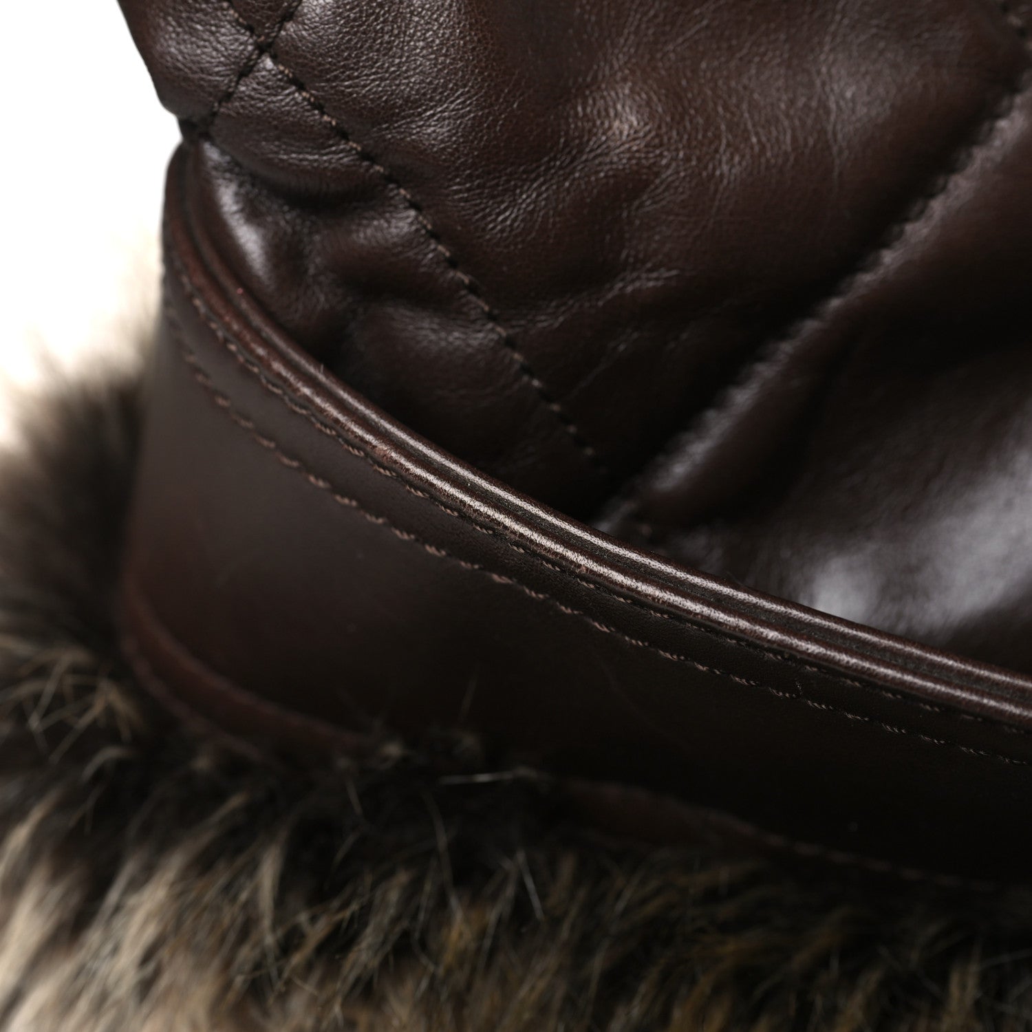 Chanel Calfskin Fantasy Fur Shopper Tote Brown 12 of 14