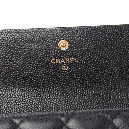 Chanel Caviar Quilted Large Gusset Flap Wallet Black 5 of 9