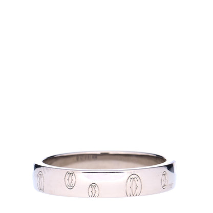 Cartier 18K White Gold 4mm Happy Birthday Band Ring 56 7.5 3 of 5