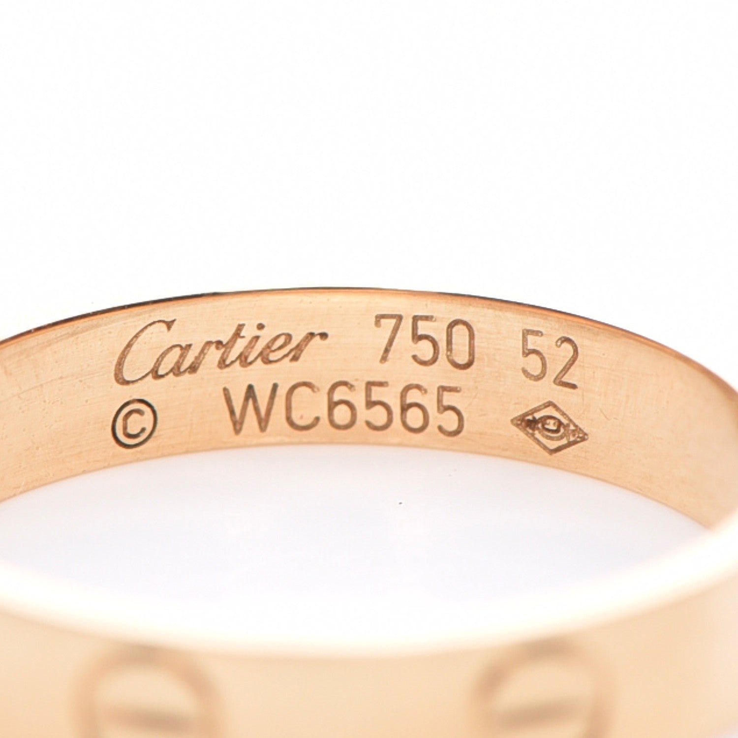 Cartier 18K Yellow Gold 4mm LOVE Wedding Band Ring 52 6 4 of 5