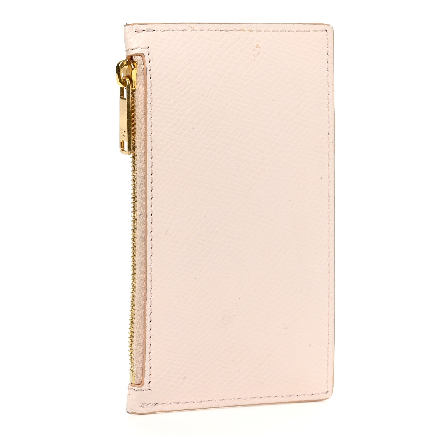 Celine Grained Calfskin Zipped Card Holder Pink 3 of 12