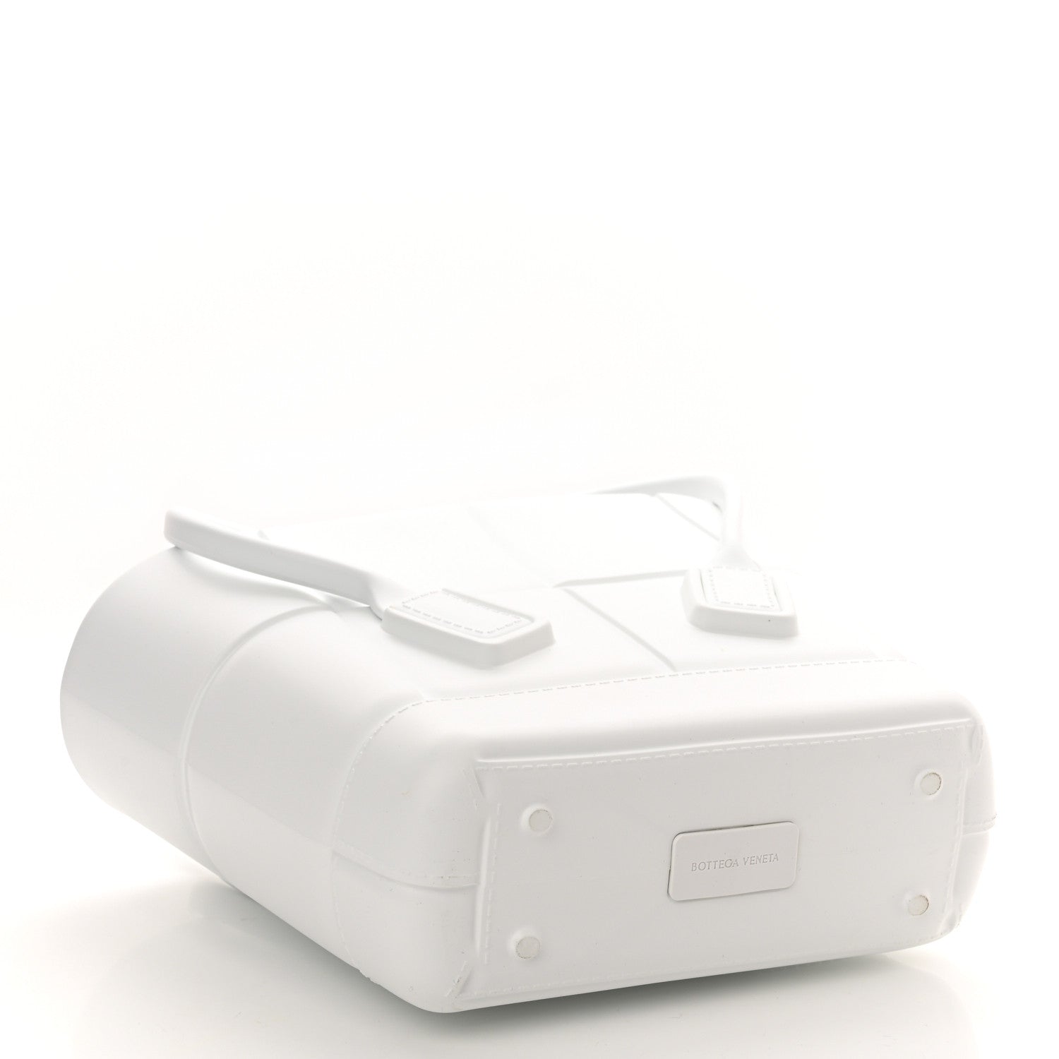 Bottega Veneta Rubber Intrecciato Mini Arco Tote White 1214856