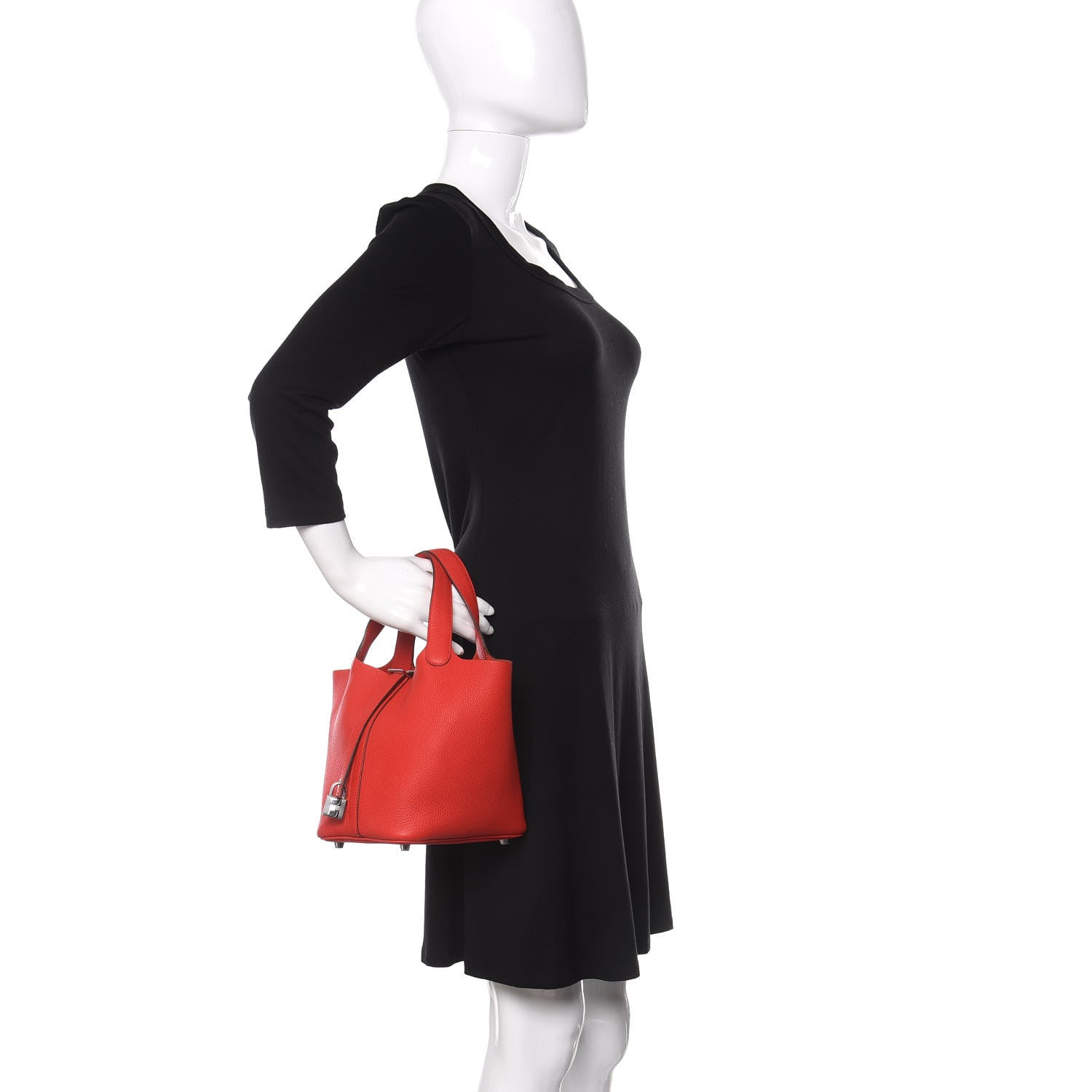 Hermes Taurillon Clemence Picotin Lock 18 PM Rouge De Coeur 2 of 11