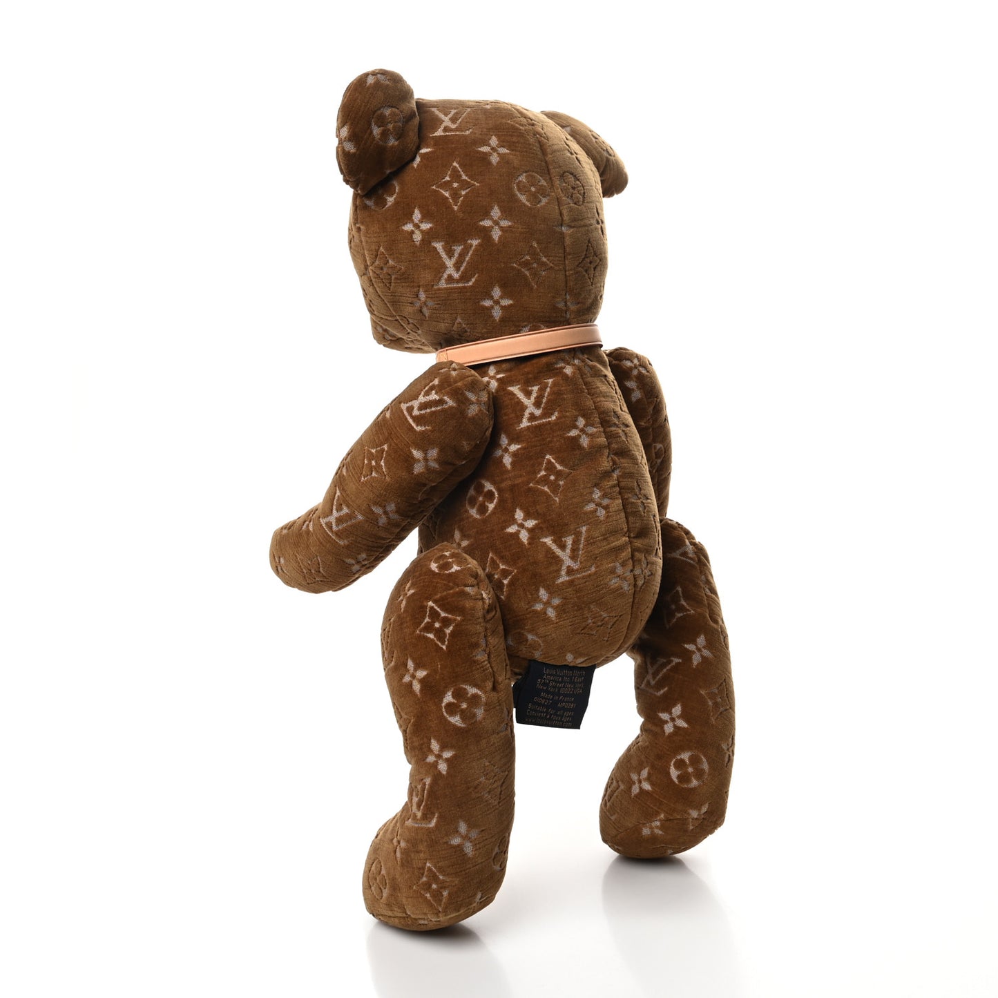 Velvet Calfskin Monogram DouDou Teddy Bear Natural
