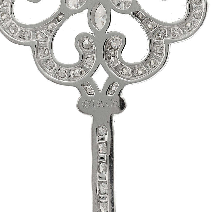 Tiffany Platinum Diamond Enchant Primrose Key Pendant 3 of 4
