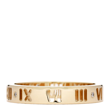 Tiffany 18K Yellow Gold Diamond Atlas Pierced Ring 54 6.75 3 of 5