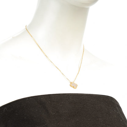 Van Cleef & Arpels 18K Yellow Gold Mother of Pearl Vintage Alhambra Pendant Necklace 2 of 6