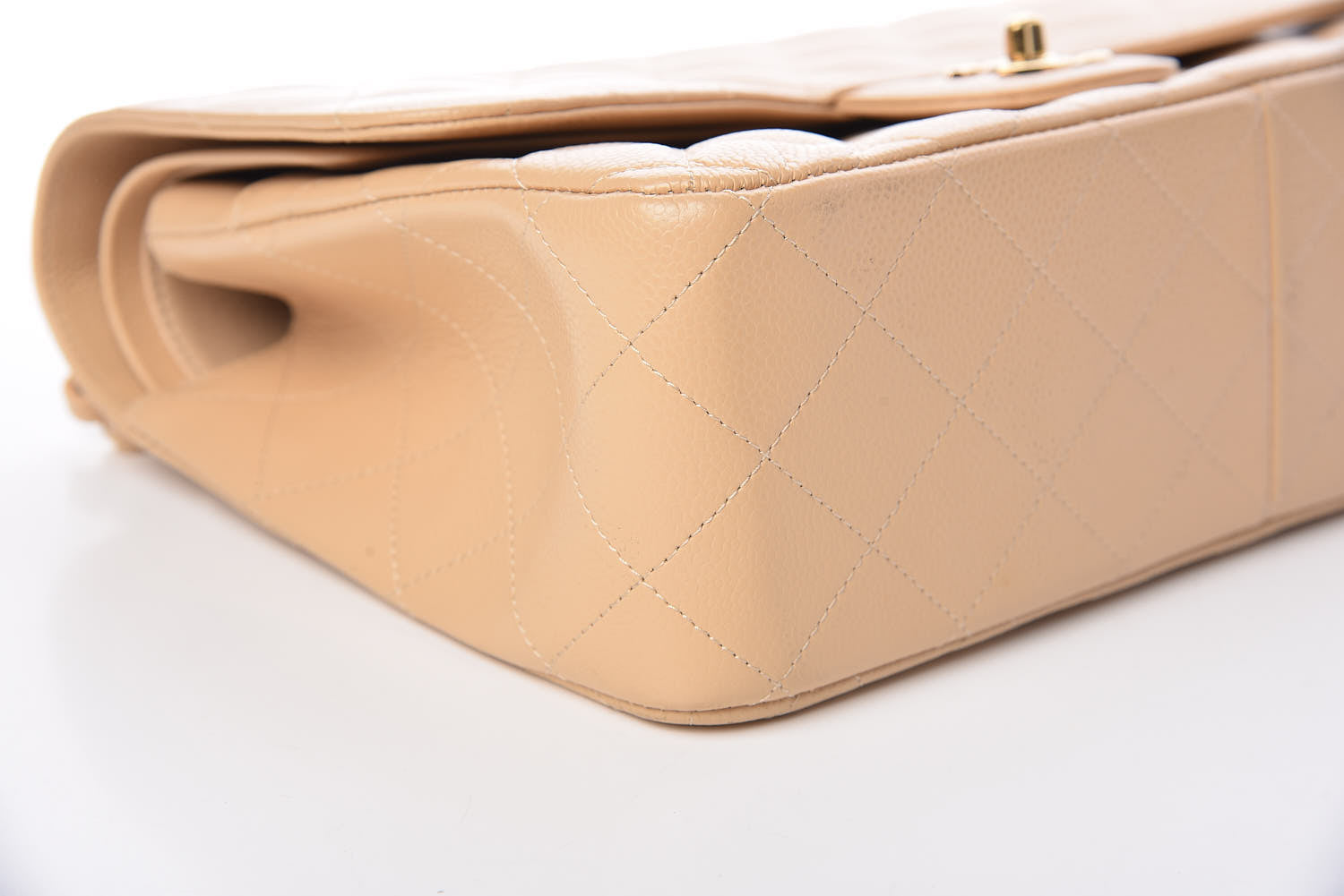 Chanel Caviar Quilted Jumbo Double Flap Beige Clair 9 of 11