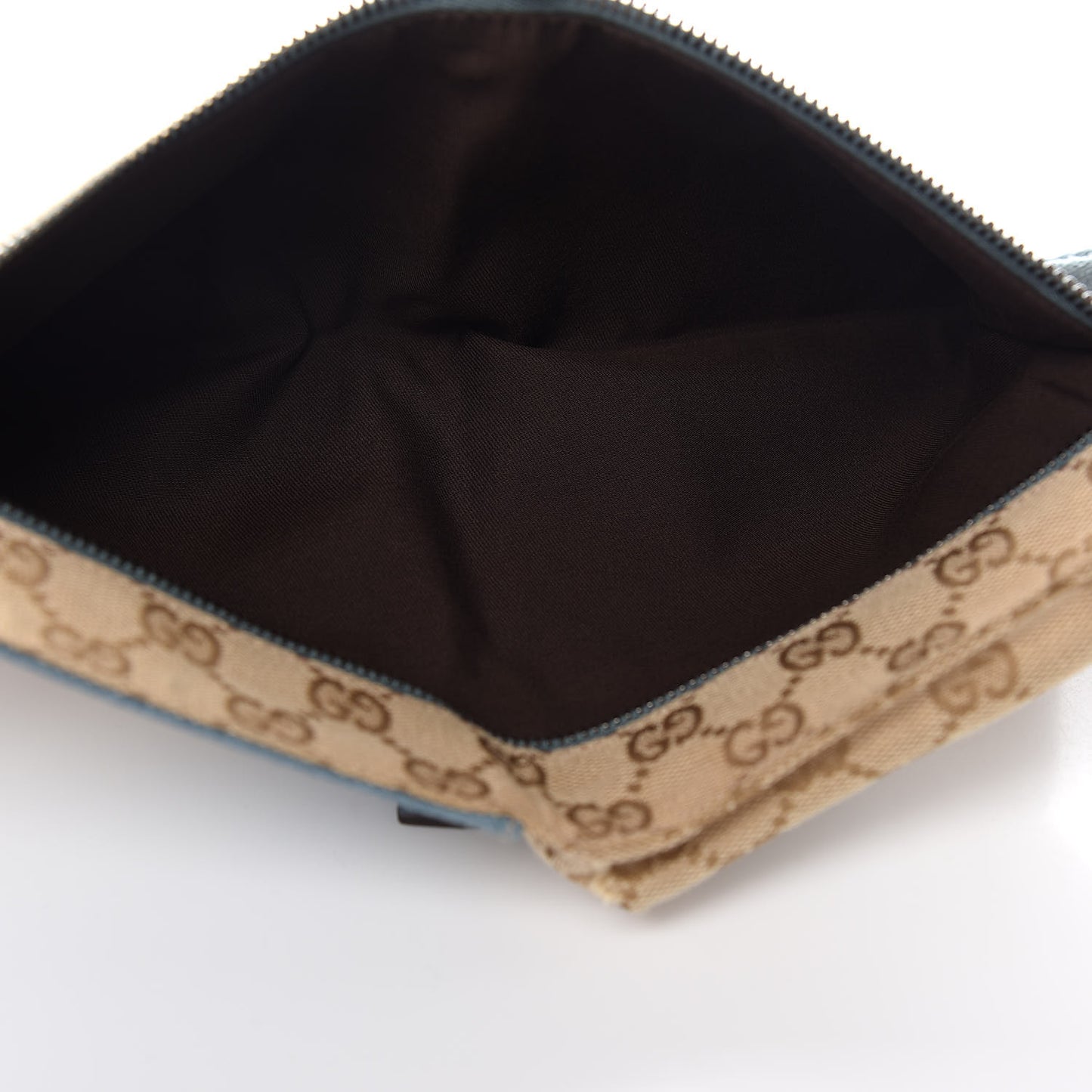 GG Monogram Web Double Pocket Belt Bag Blue