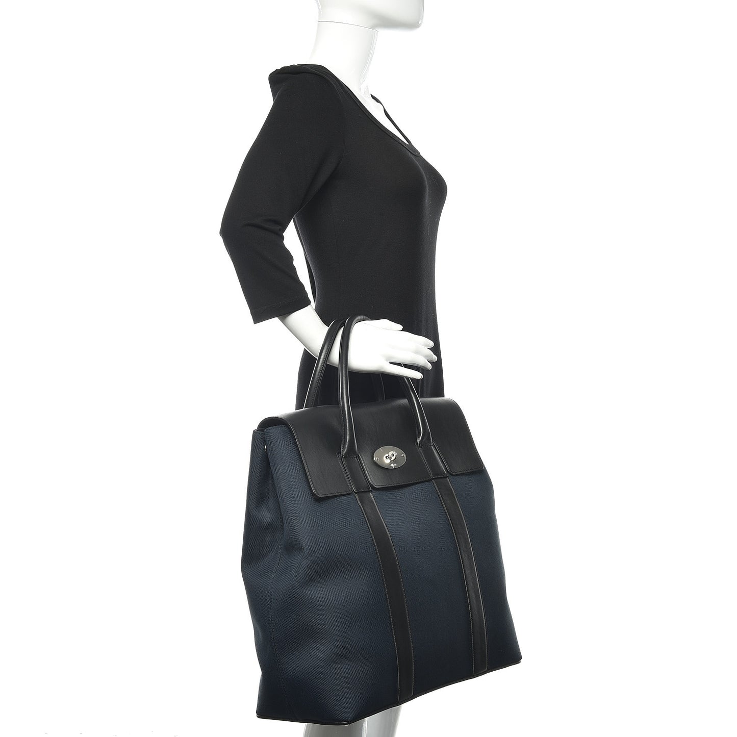 Nylon Calfskin Tall Bayswater Midnight Black