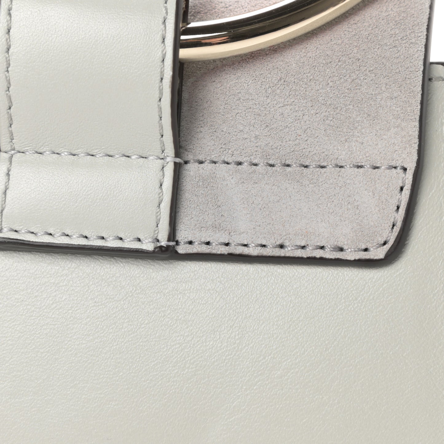 Suede Calfskin Mini Faye Bracelet Bag Airy Grey