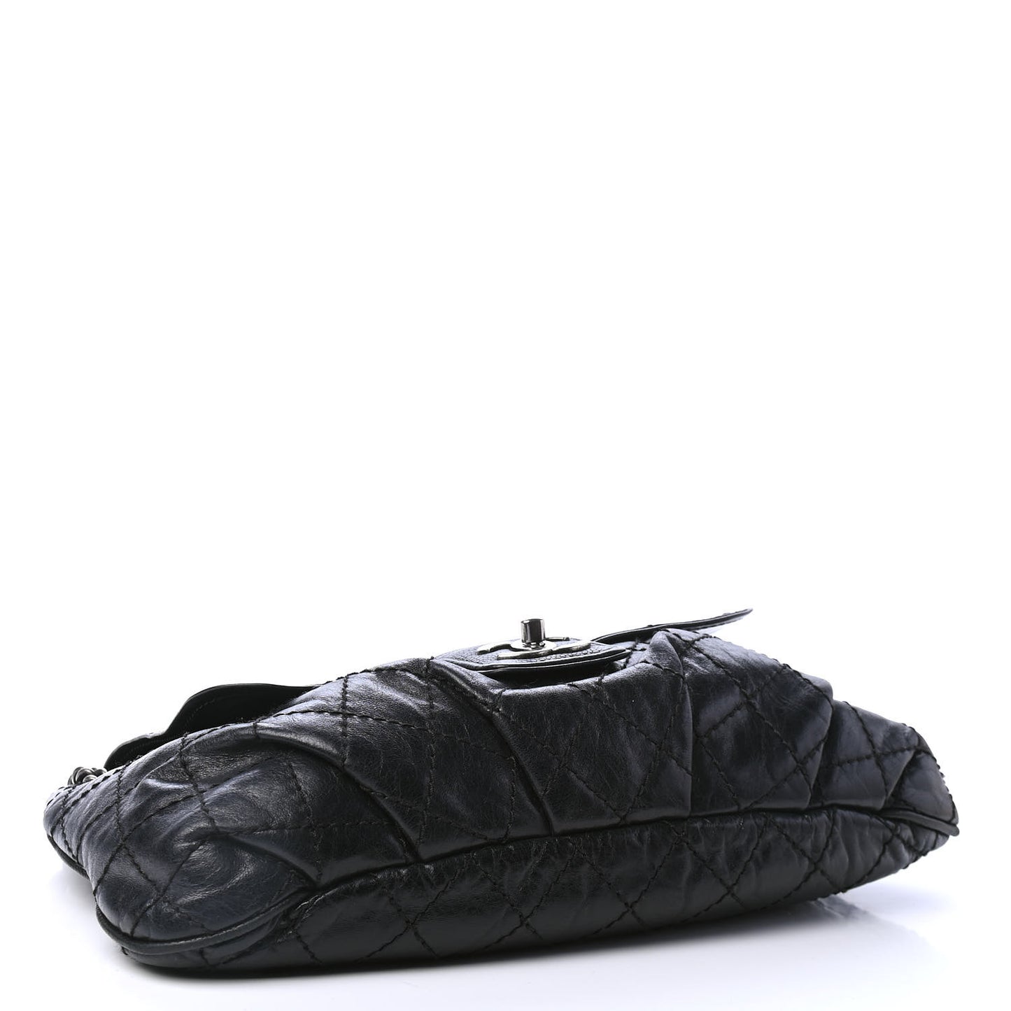 Caviar Aged Calfskin Large Bubble Graphic Messenger Bag Black