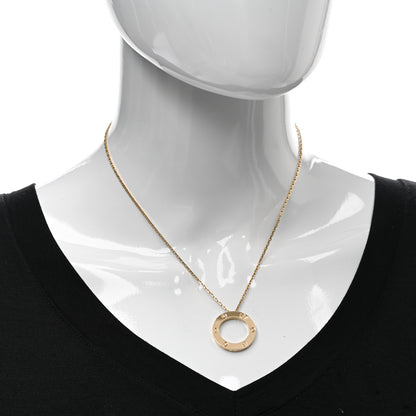 Cartier 18K Yellow Gold 3 Diamonds LOVE Pendant Necklace 2 of 4