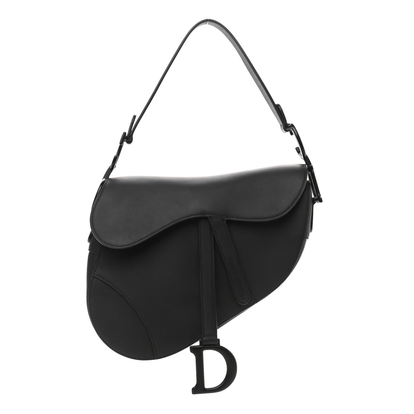 Ultra Matte Calfskin Saddle Bag Black