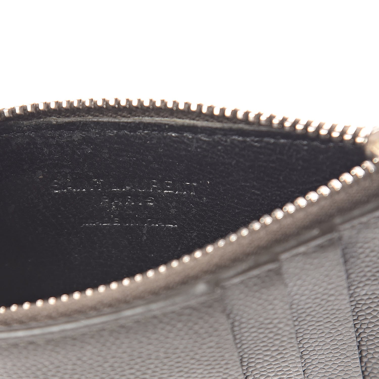 Saint Laurent Grained Calfskin 5 Fragments Zip Pouch Card Holder Dark Anthracite 6 of 6
