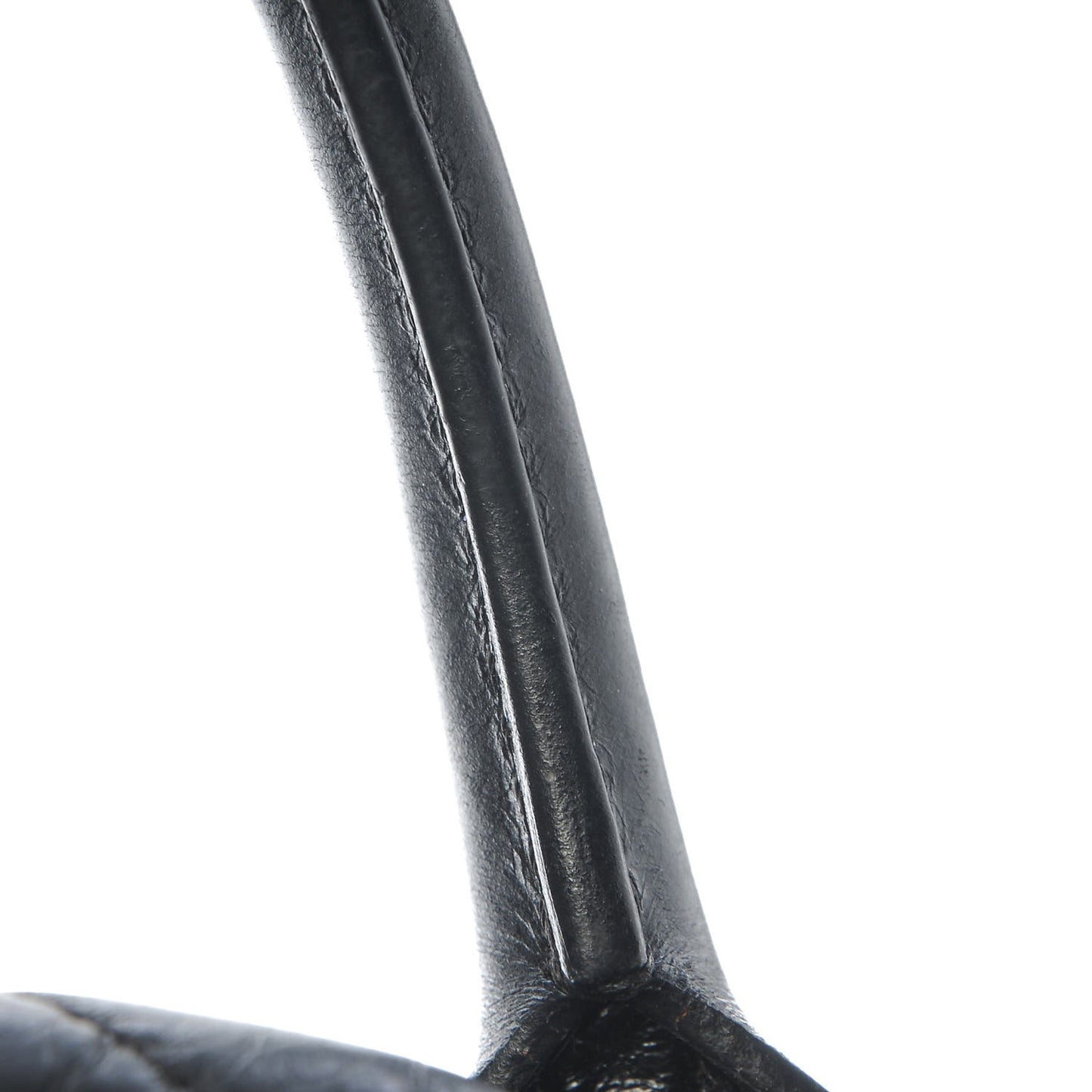 Glazed Calfskin Castle Rock Bowling Bag Black