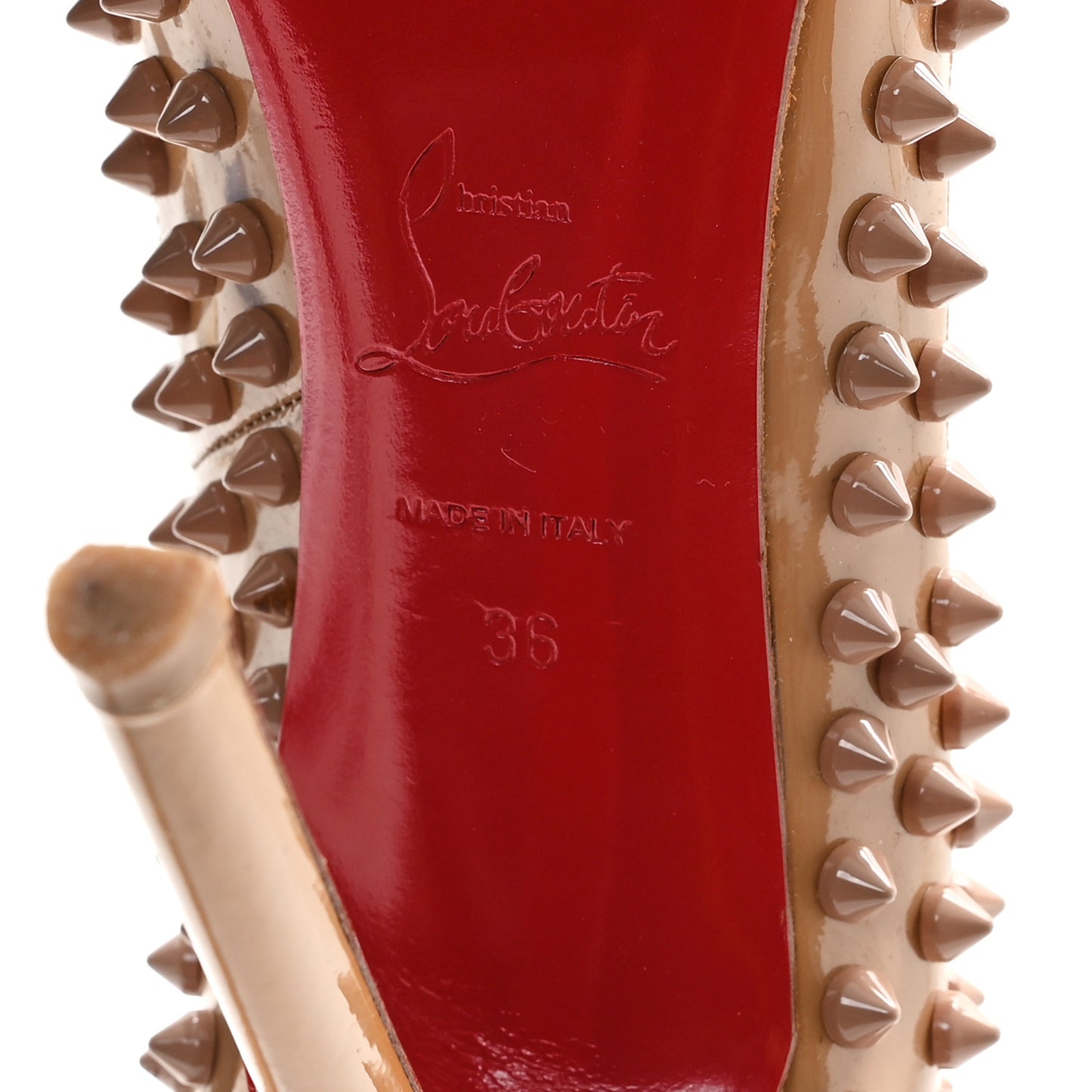 Patent Pigalle Spikes 120 Pumps 36 Nude