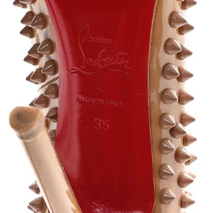 Christian Louboutin Patent Pigalle Spikes 120 Pumps 36 Nude 7 of 9