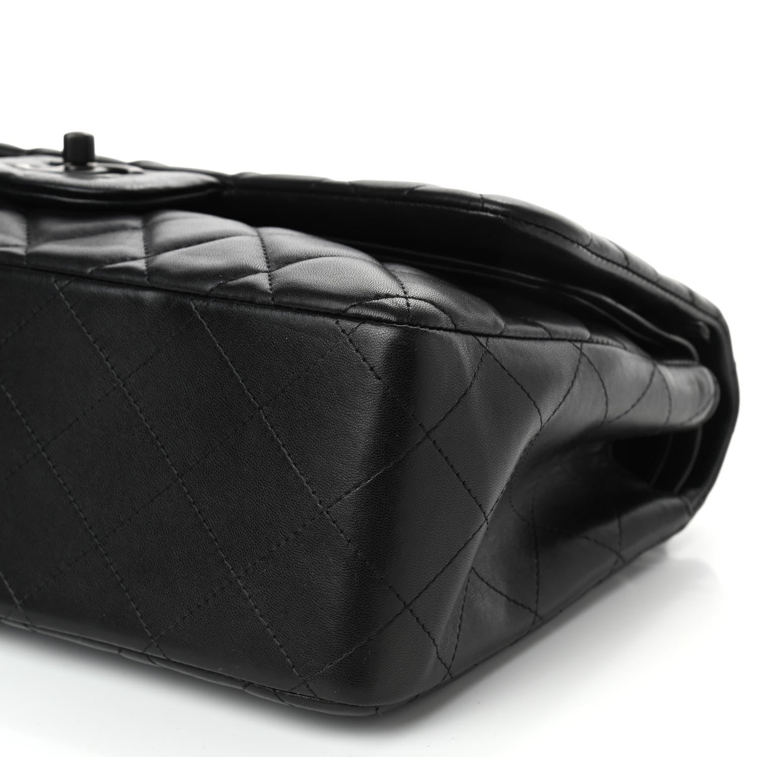 Chanel Lambskin Quilted Jumbo Double Flap So Black 10 of 16