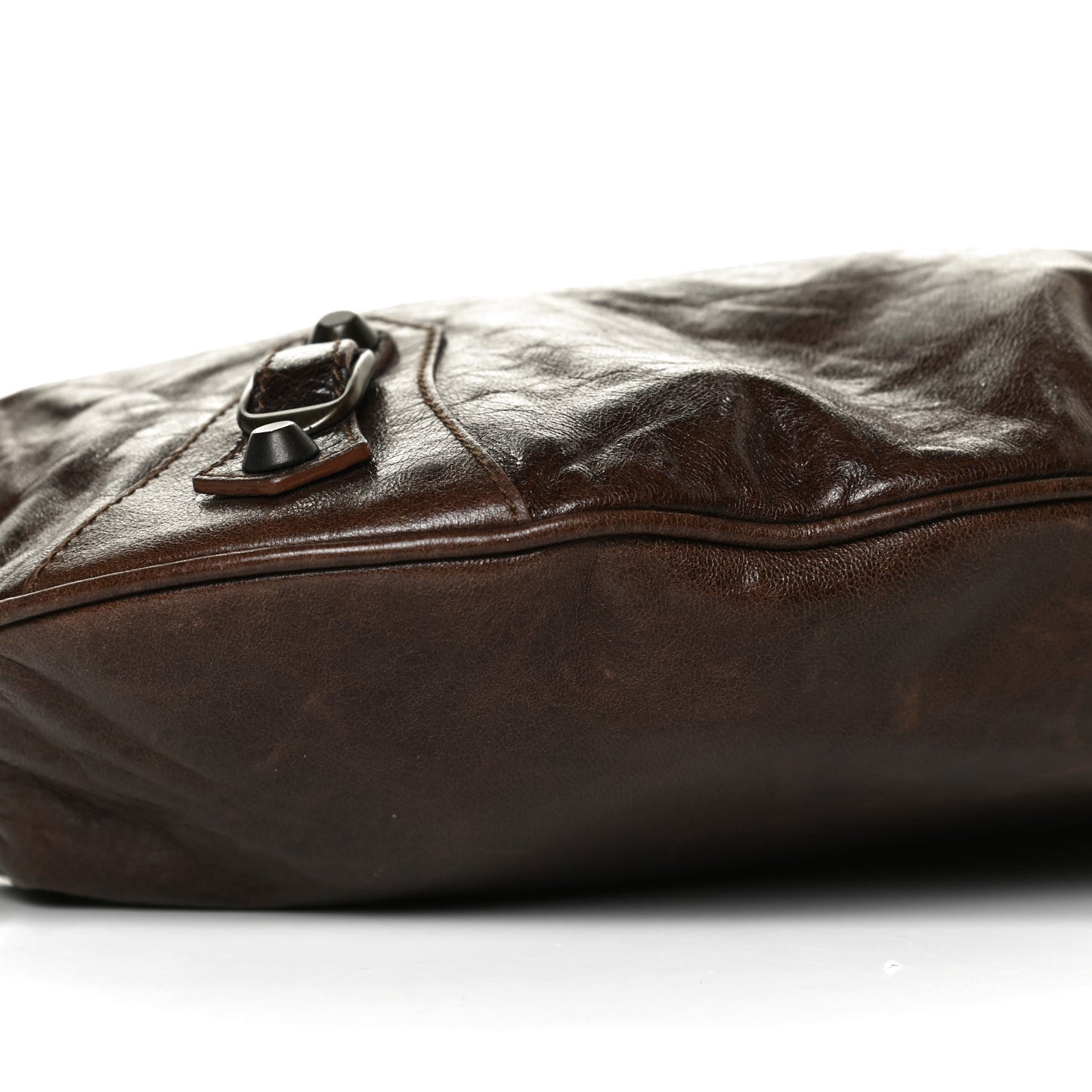 Chevre Classic Hardware Oval Clutch Truffle