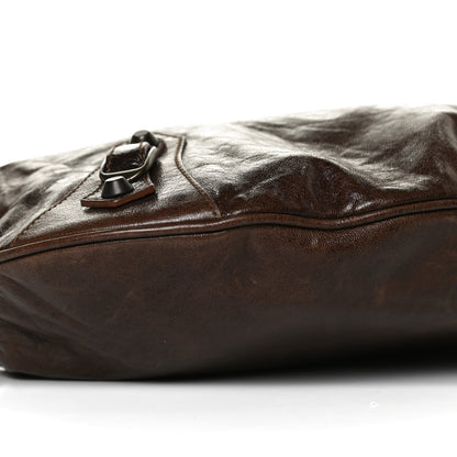 Balenciaga Chevre Classic Hardware Oval Clutch Truffle 14 of 25