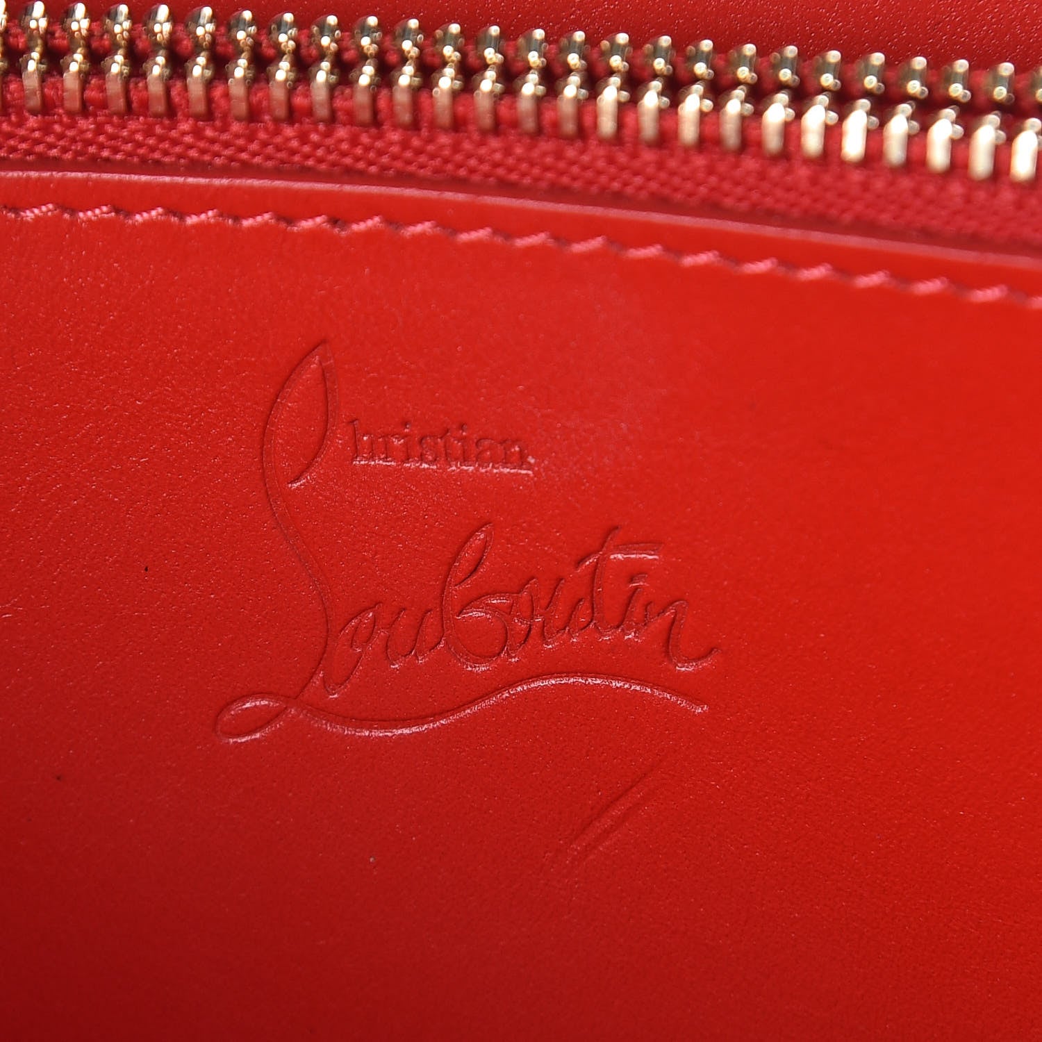 Christian Louboutin Metallic Calfskin Panettone Spiked Zip Around Wallet Anthracite Gun Metal 6 of 11