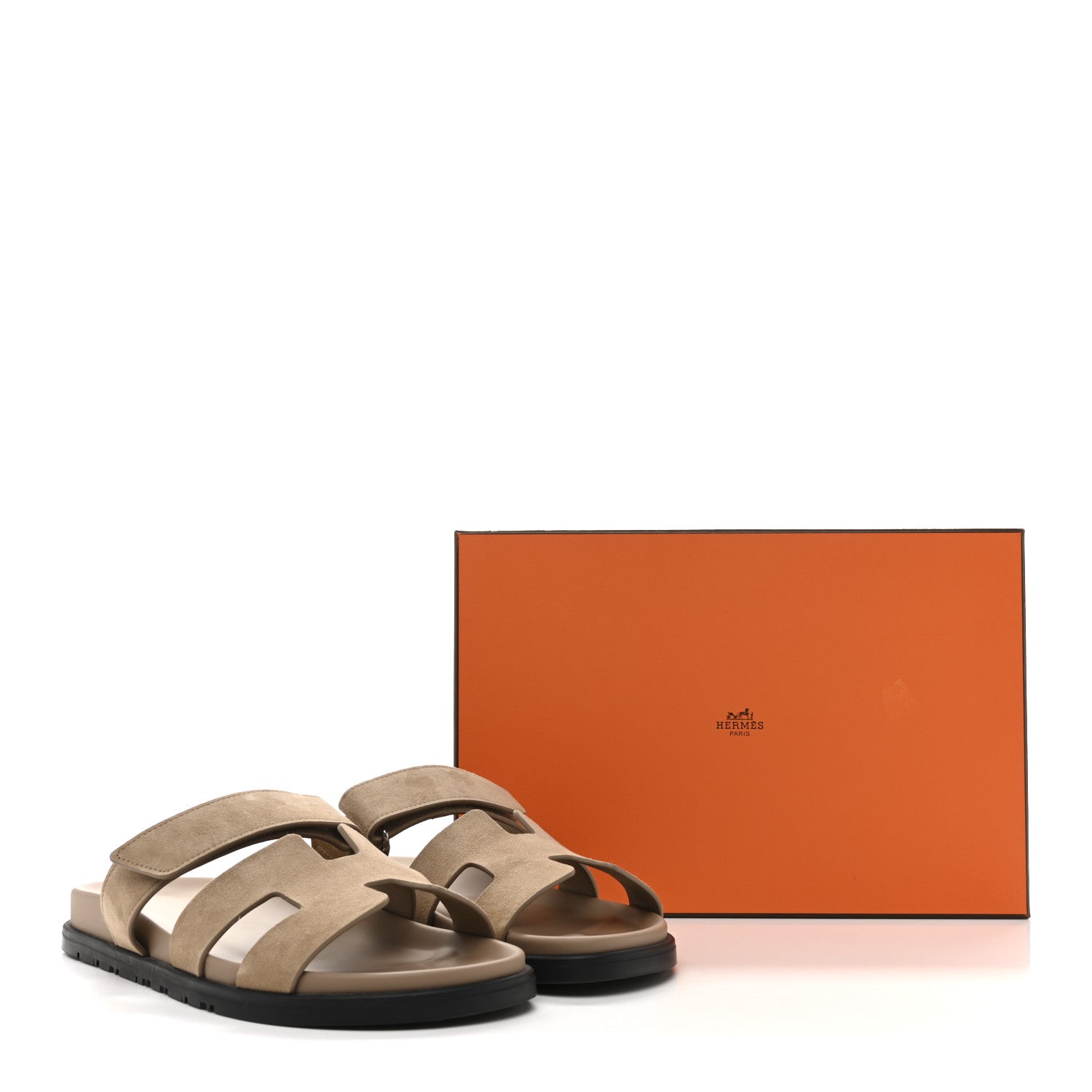 Hermes Suede Goatskin Womens Chypre Sandals 40.5 Beige Sable 10 of 10