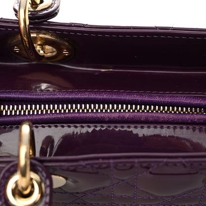 Christian Dior Patent Cannage Medium Lady Dior Purple 11 of 16