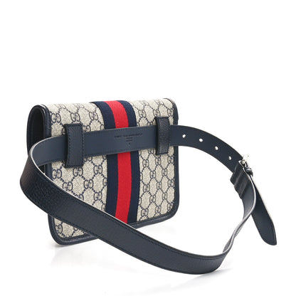 Gucci GG Supreme Monogram Web Small Ophidia Belt Bag 90 36 Beige Navy 3 of 11