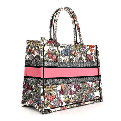 Christian Dior Canvas Embroidered Medium Mexico Millefiori Book Tote White Multicolor 3 of 10