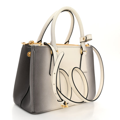 Prada Saffiano Lux Ombre Small Galleria Double Zip Tote Gradient White 3 of 10