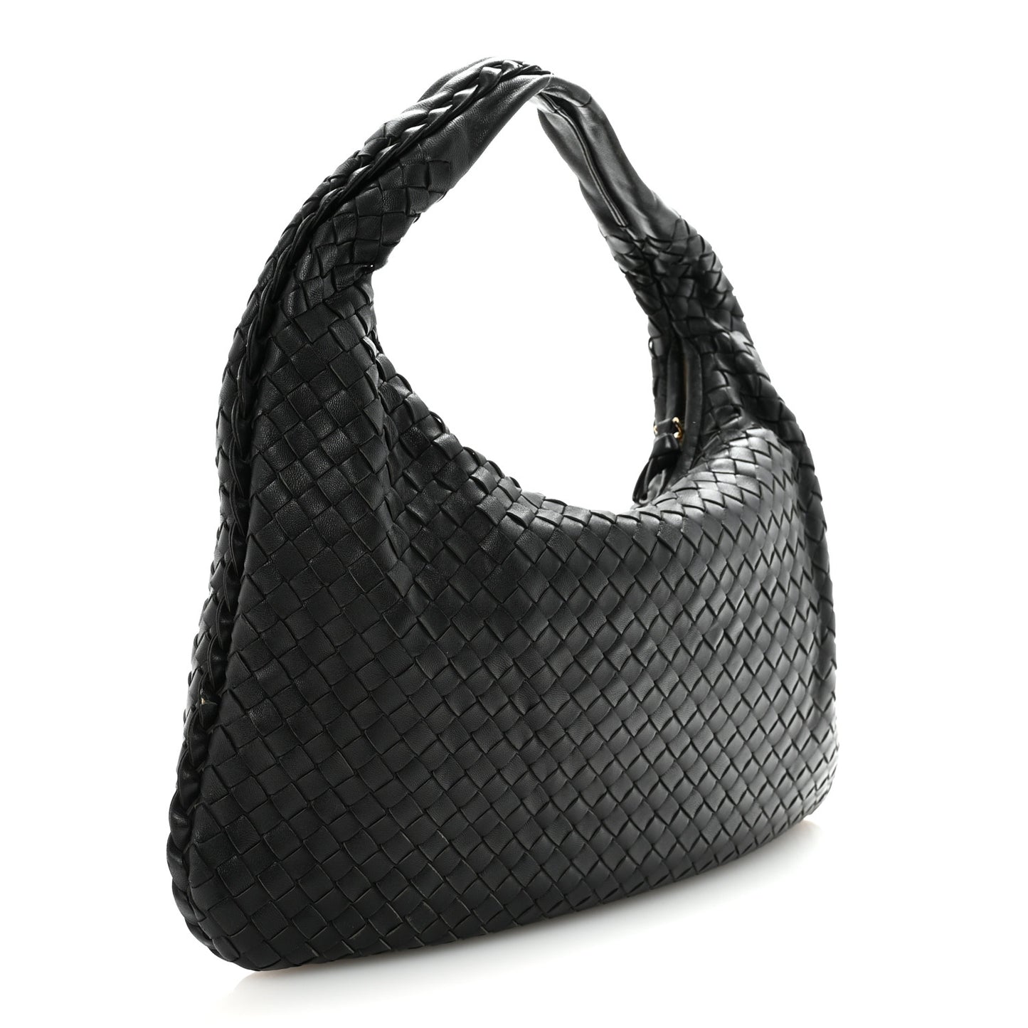 Nappa Intrecciato Medium Veneta Hobo Black