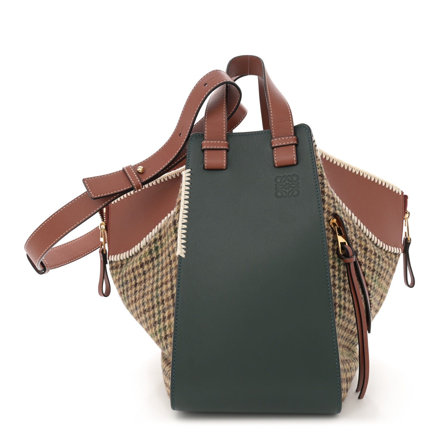 Loewe Calfskin Tweed Small Hammock Shoulder Bag Cypress Tan 1 of 11