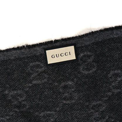 Gucci Wool Angora Monogram Web New Nikky Scarf Grey Black 3 of 3