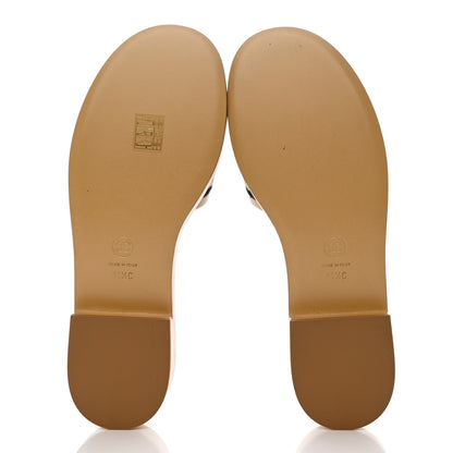 Chanel Lambskin Embroidered Logo Mules 41.5 Beige Black 5 of 8