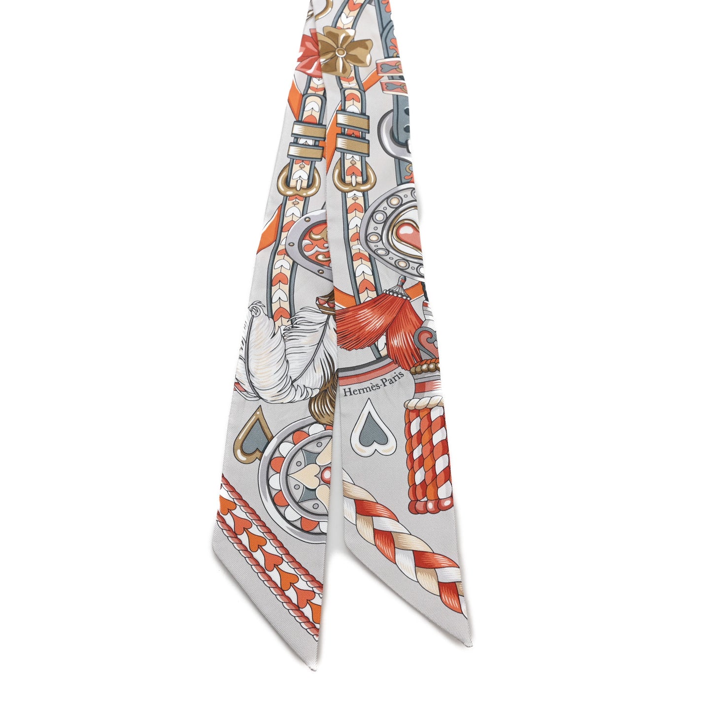 Silk Harnais De Coeur Twilly Gris Perle Orange Gris Bleute