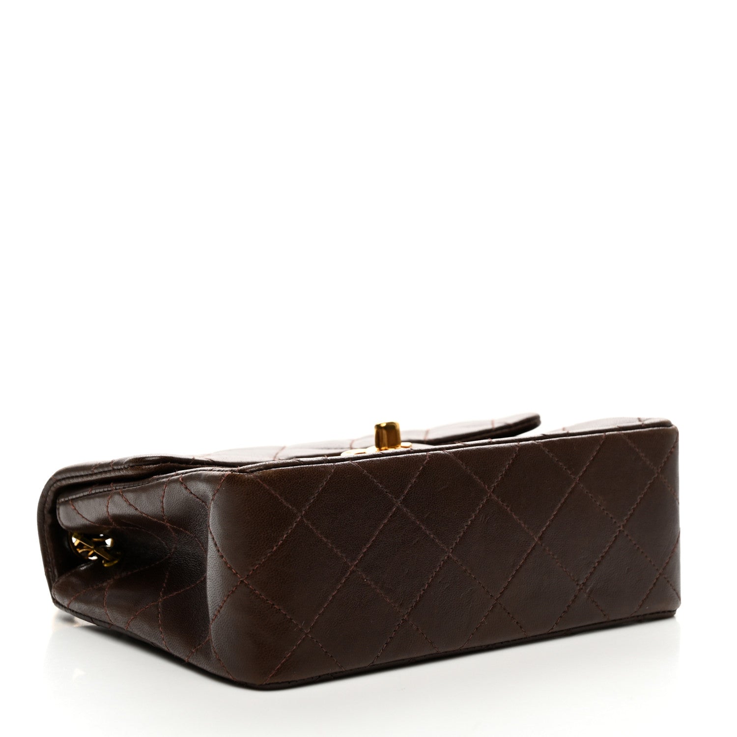 Chanel Lambskin Quilted Mini Square Flap Bag Dark Brown 4 of 11