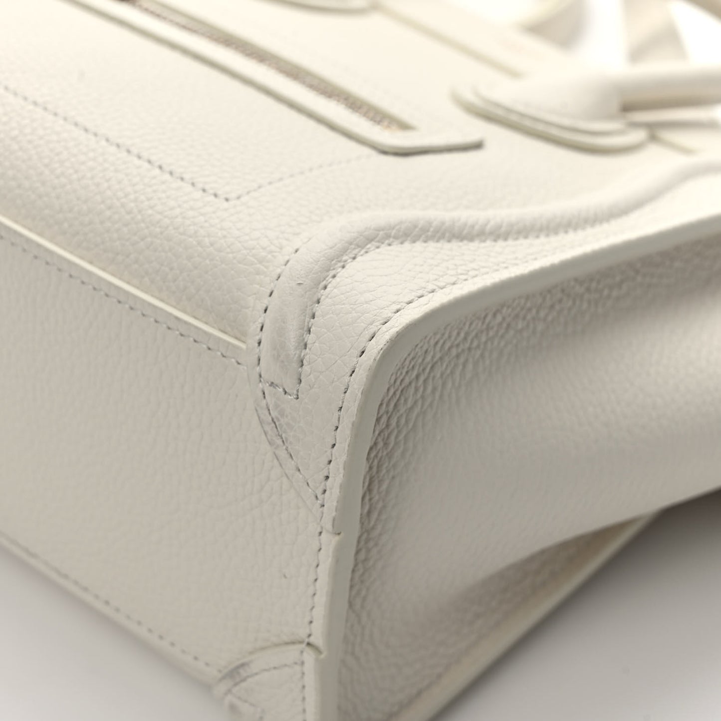 Drummed Calfskin Nano Luggage Chalk