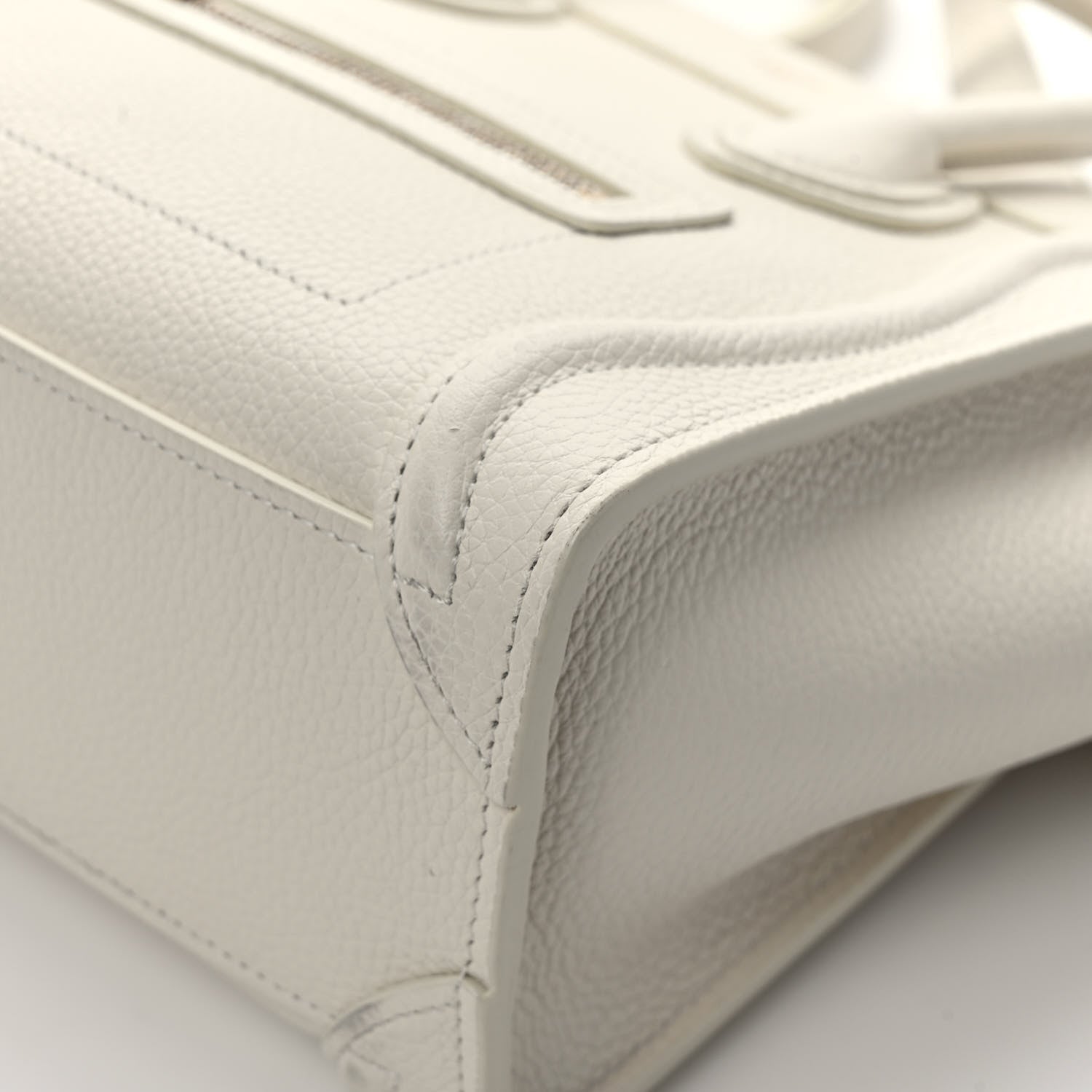 Celine Drummed Calfskin Nano Luggage Chalk 11 of 12