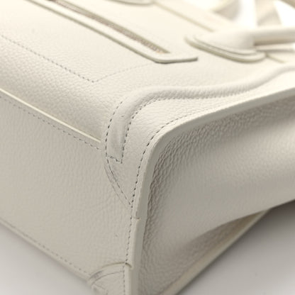 Celine Drummed Calfskin Nano Luggage Chalk 11 of 12