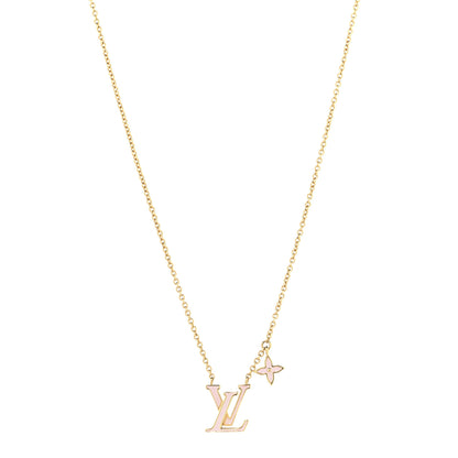 Louis Vuitton Enamel LV Iconic Necklace Gold Pink 1 of 7
